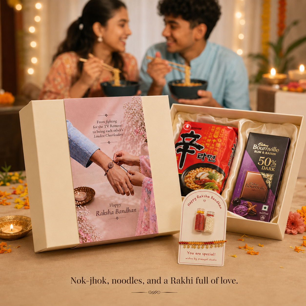 Noodles Before Nok-Jhok Rakhi Hamper