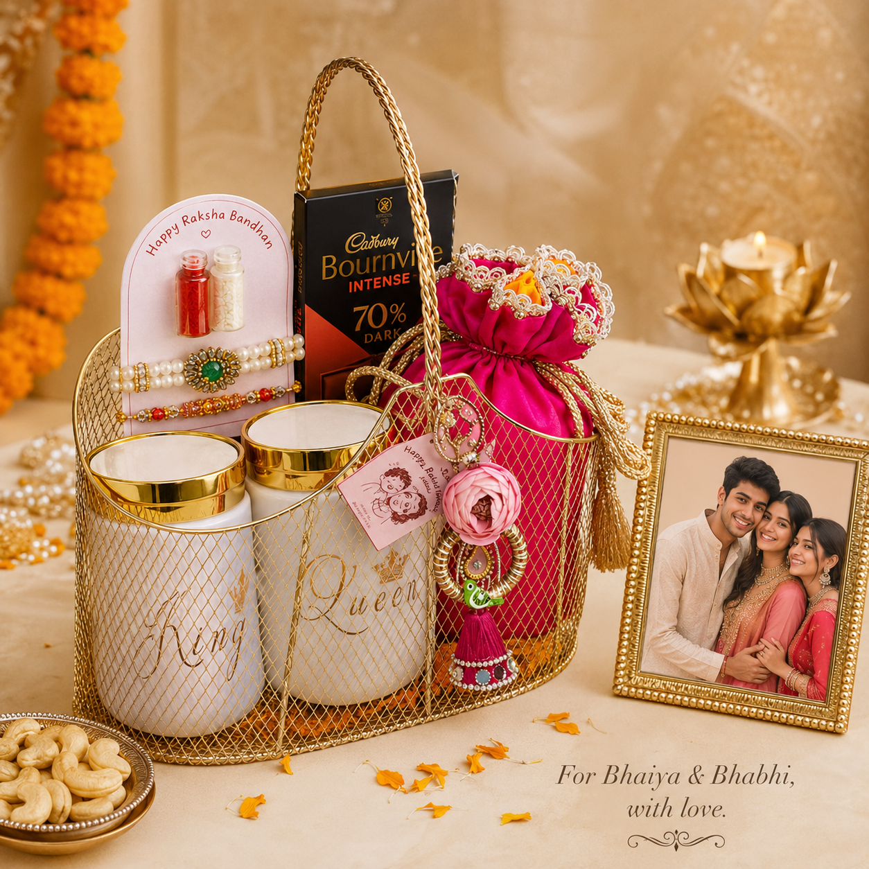 His Queen, Her King Rakhi Basket