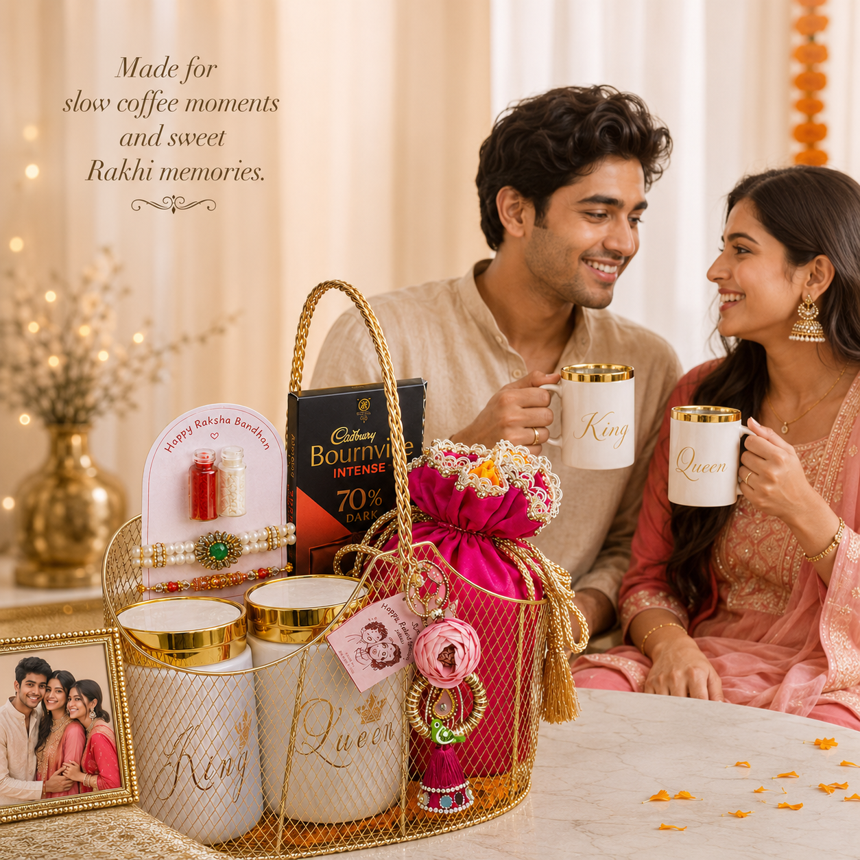 His Queen, Her King Rakhi Basket