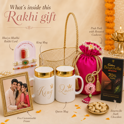 His Queen, Her King Rakhi Basket