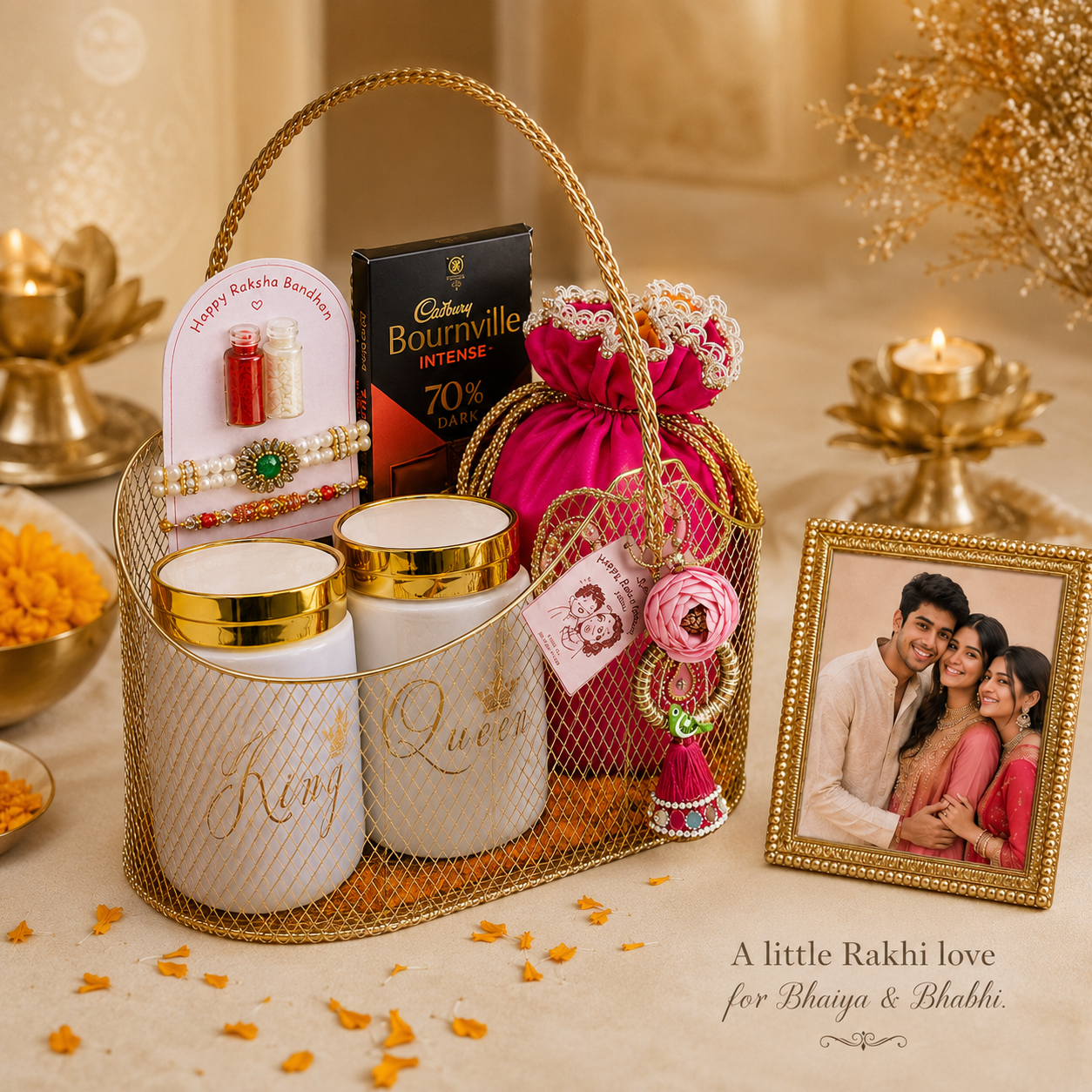 His Queen, Her King Rakhi Basket